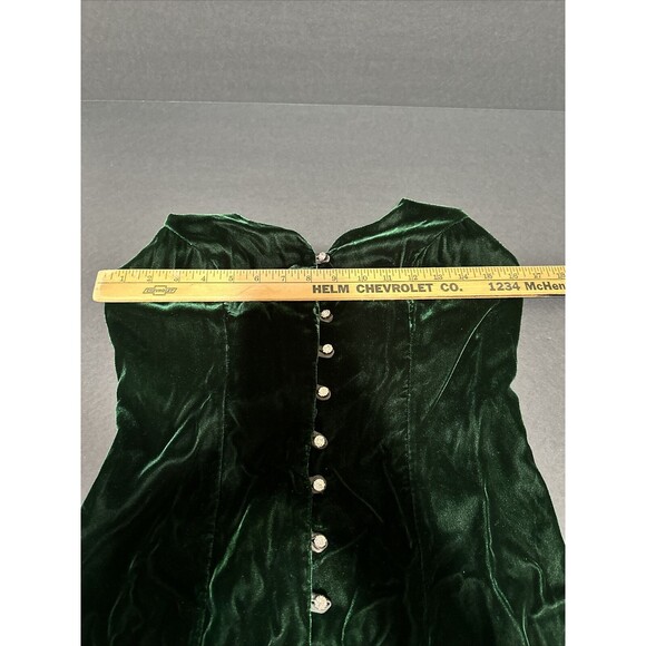 Emerald Green Strappy Front Diamond Buttons Bodycon Dress CDC Evening Size 6 - Picture 15 of 16